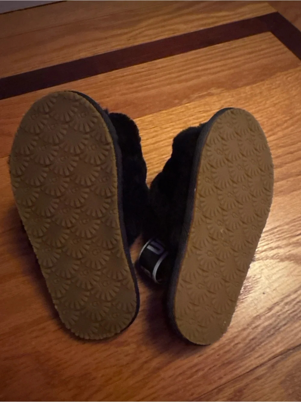 UGG Black Shearling Slide Sandals